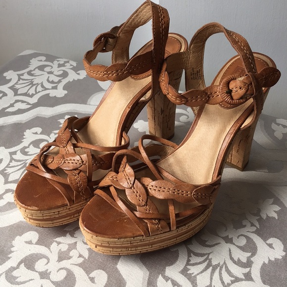 Frye Shoes - Frye Lena Leaf Leather High Heel Sandals